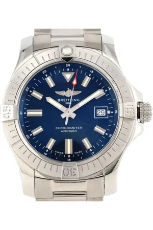 Breitling Pre-owned Pre-owned, Mężczyzna, Niebieski, ONE SIZE, Pre-owned Stainless Steel watches