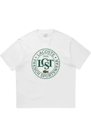 Lacoste Koszulki, Mężczyzna, Biały, S, Biała Klasyczna Koszulka z Grafiką