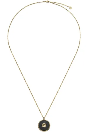 Gucci Akcesoria, Kobieta, Żółty, ONE SIZE, Łańcuch w żółtym złocie, onyksie i diamentach