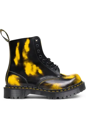 Dr. Martens Buty, Mężczyzna, Wielobarwność, 44 EU, Czarne/DMS Żółte Rub Off Lux Buty