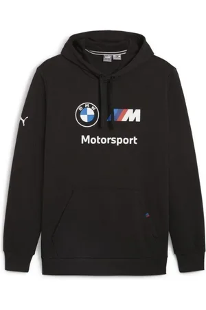 PUMA Bluzy, Mężczyzna, Czarny, S, Męski Czarny Hoodie z Logo na Przodzie