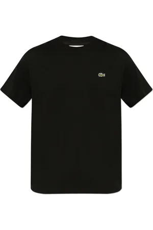Lacoste Koszulki, Mężczyzna, Czarny, 3XL, Bawełna, T-shirt z naszywką z logo