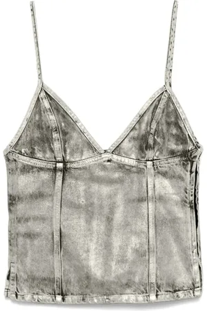 Diesel Koszulki, Kobieta, Szary, S, Stylowy Top Donna dla kobiet
