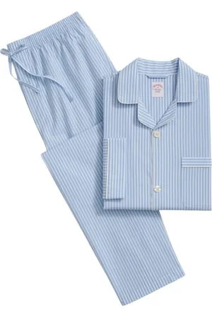 Brooks Brothers Bielizna nocna, Mężczyzna, Niebieski, 2XL, Bawełna, Pasmanteria z bawełny w paski