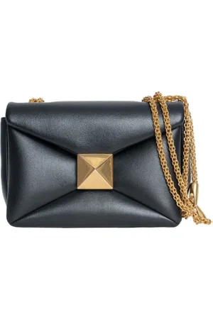 VALENTINO Pre-owned, Kobieta, Czarny, ONE SIZE, Len, Pre-owned skórzane torby na ramię