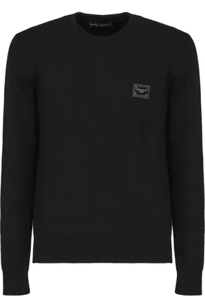 Dolce & Gabbana Swetry, Mężczyzna, Czarny, S, Czarny Sweter z dekoltem w serek