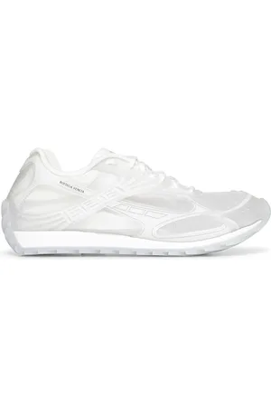 Bottega Veneta Buty, Mężczyzna, Biały, 43 EU, Białe Sneakersy z Przezroczystą Siatkową Cholewką