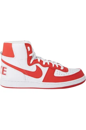Comme des Garçons Buty, Mężczyzna, Czerwony, 43 1/2 EU, Skórzane trampki z motywem logo
