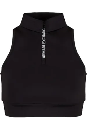 Armani Exchange Koszulki, Kobieta, Czarny, XS, Czarny Sportowy Top Mixmag Linia