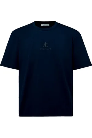 Premiata Koszulki, Mężczyzna, Niebieski, M, Granatowy T-shirt z Logo Krótki Rękaw