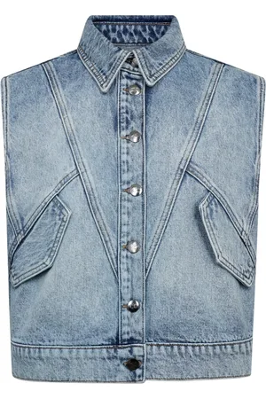 Co`Couture Kurtki, Kobieta, Niebieski, L, Denim, Kamizelka Denimowa z Marynarką