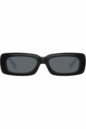 The Attico Akcesoria, Kobieta, Czarny, ONE SIZE, Czarne i Złote Okulary Przeciwsłoneczne
