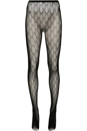 Gucci Bielizna, Kobieta, Czarny, M, Spandex, Rajstopy z siateczką i logo G, czarne, super-skinny