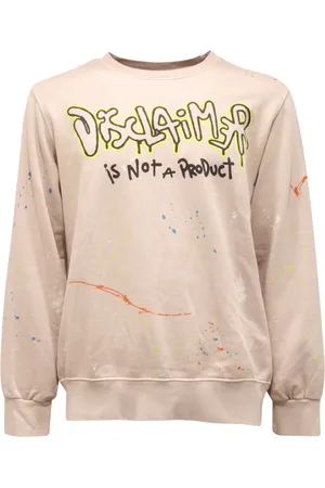 DISCLAIMER Bluzy, Mężczyzna, Beżowy, M, Stone Wash Safari Sweater