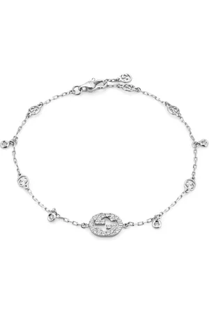 Gucci Akcesoria, Kobieta, Szary, ONE SIZE, Bransoletka z białego złota 18kt i diamentami