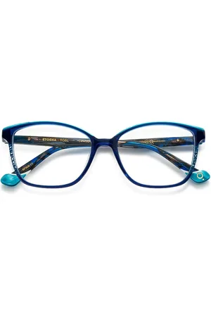 Etnia Barcelona Akcesoria, unisex, Niebieski, ONE SIZE, Len, Kwadratowe lekkie okulary multifokalne