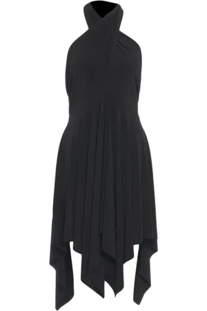 Norma Kamali Sukienki, Kobieta, Czarny, M, Czarna Sukienka Mini z Dekoltem Halter