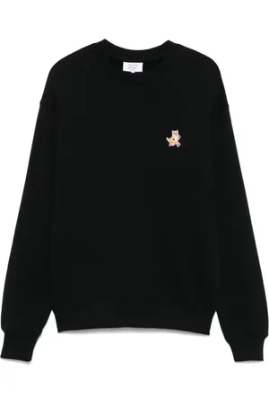 Maison Kitsuné Bluzy, Mężczyzna, Czarny, M, Czarny Bluza z naszywką Speedy Fox Patch