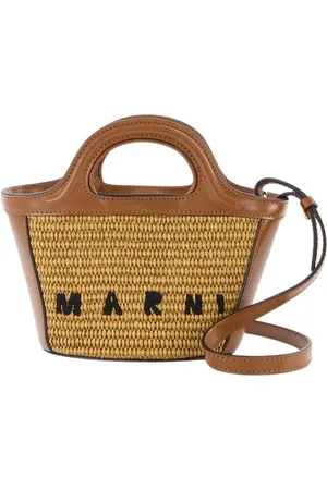 Marni Torebki, Kobieta, brązowy, ONE SIZE, Bawełna, Słomkowa Torba Tote