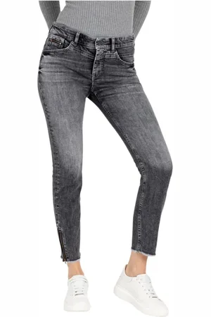 Mac Jeansy, Kobieta, Szary, S, Bawełna, Jeansyy Slim Chic Anthracite Wash