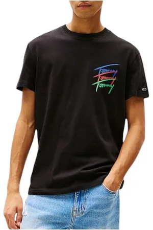 Tommy Hilfiger Koszulki, Mężczyzna, Czarny, L, Urban Twisted Signature Tee