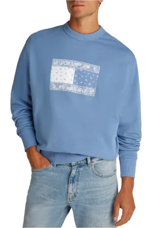 Tommy Hilfiger Bluzy, Mężczyzna, Niebieski, L, Paisley Flag Crew Sweatshirt