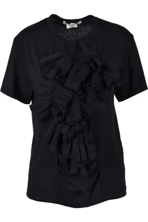 Comme des Garçons Koszulki, Kobieta, Czarny, S, T-shirt z poliestru i bawełny
