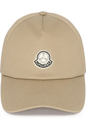 Moncler Akcesoria, Mężczyzna, Beżowy, ONE SIZE, Beżowe Bawełniane Czapki z Logo