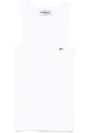 Fiorucci Koszulki, Kobieta, Biały, S, Biała Bezrękawnik z Dekoltem Typu Scoop Neck