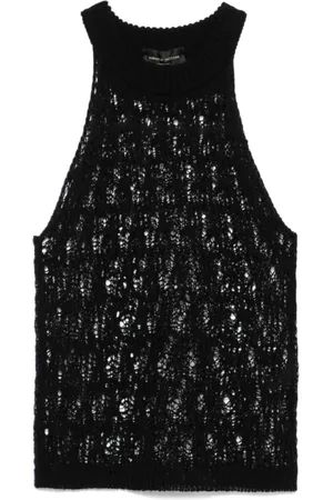 Roberto Collina Koszulki, Kobieta, Czarny, S, Punk Tank Top