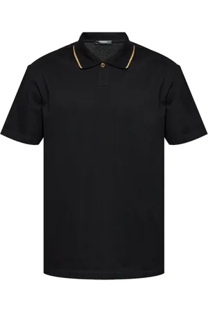 VERSACE Koszulki, Mężczyzna, Czarny, M, Bawełna, Klasyczny Czarny Polo Ss 25