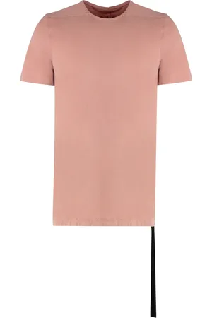 Rick Owens Koszulki, Mężczyzna, Różowy, XS, Żakardowy T-shirt z bawełny
