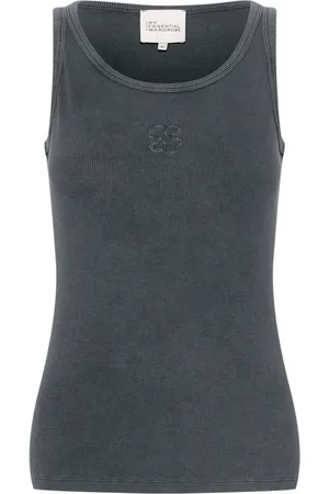 My Essential Wardrobe Koszulki, Kobieta, Niebieski, S, Bawełna, Czarny Top Bez Rękawów Wash