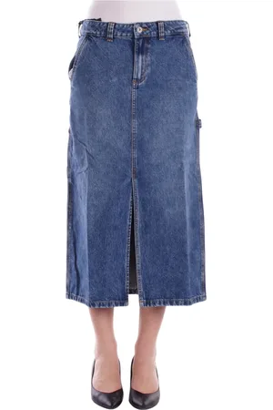 Dickies Spódnice, Kobieta, Niebieski, M, Poliester, Niebieska Spódnica z Zamkiem i Kieszeniami