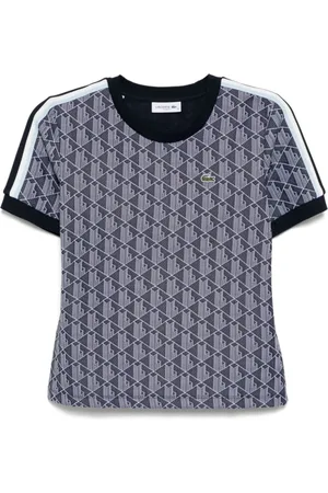 Lacoste Koszulki, Kobieta, Niebieski, S, Niebieski Paskowany T-shirt Slim Fit