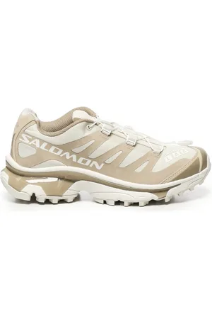 Salomon Buty, Mężczyzna, Beżowy, 41 1/2 EU, Beżowe Sneakersy z Elastycznym Sznurkiem