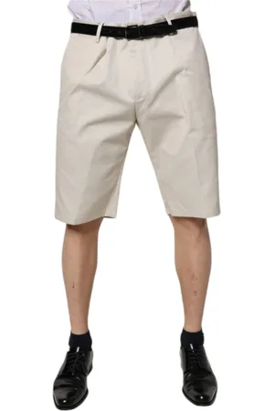 Dolce & Gabbana Szorty, Mężczyzna, Beżowy, 3XL, Beżowe Szorty Bermuda z Bawełny Stretch