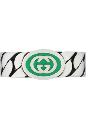 Gucci Akcesoria, Kobieta, Szary, 53 MM, Interlocking G Srebrny Pierścień