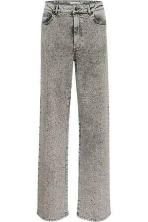 Gestuz Jeansy, Kobieta, Szary, W29, Vintage Grey Wash Wide Leg Jeansy