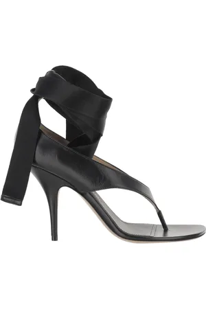 Salvatore Ferragamo Buty, Kobieta, Czarny, 38 1/2 EU, Czarna Skórzana Sandał z Obcasem