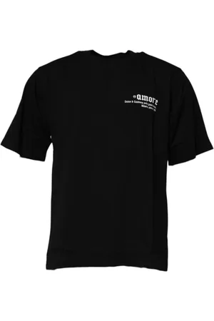 Dolce & Gabbana Koszulki, Mężczyzna, Czarny, M, Bawełna, Leopardowy Bawełniany T-shirt z okrągłym dekoltem