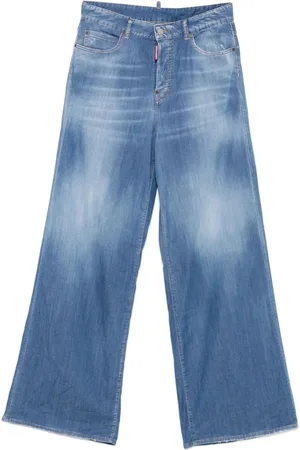 Dsquared2 Jeansy, Kobieta, Niebieski, XS, Niebieskie Jeansyy z Guzikami i Logo