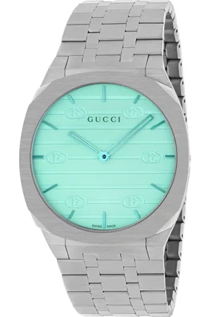 Gucci Akcesoria, Kobieta, Szary, ONE SIZE, Stalowa Zegarek z wielowarstwową obudową i motywem Interlocking G