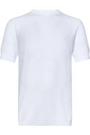 LOW BRAND Koszulki, Mężczyzna, Biały, M, Białe T-shirty i Pola z Wzorem Jacquard