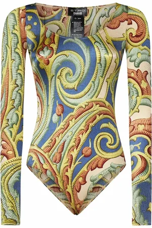 Wolford Koszulki, Kobieta, Wielobarwność, M, Barokowy Paisley Top na guziki