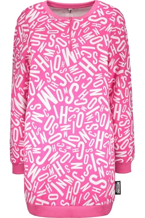 Moschino Bluzy, Kobieta, Wielobarwność, S, Bluza z logo z bawełny z zamkami