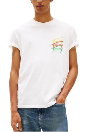 Tommy Hilfiger Koszulki, Mężczyzna, Beżowy, 2XL, Twisted Signature T-shirt Styl Miejski