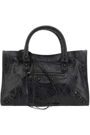 Balenciaga Torebki, Kobieta, Czarny, ONE SIZE, Len, Le City Skórzana Torba na Ramię z Ręcznie Tkane Uchwyty