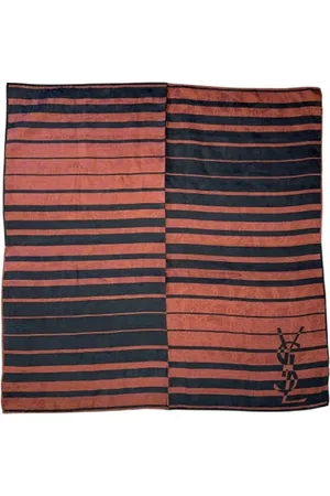 Saint Laurent Pre-owned, Kobieta, brązowy, ONE SIZE, Bawełna, Pre-owned Cotton scarves