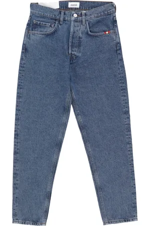 AMISH Jeansy, Mężczyzna, Niebieski, W34, Denim, Stone Wash Slim Fit Denim Jeansy
